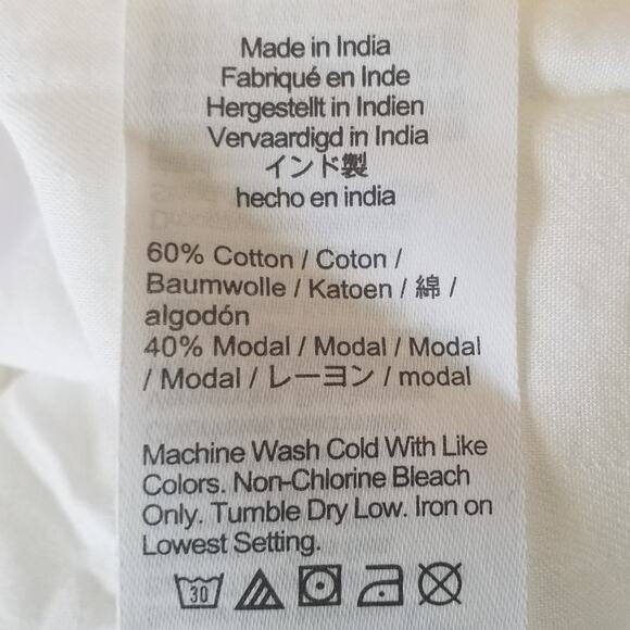 J Crew V Neck Tie Top White Cotton Blend Dobby XS NWT Casual Minimal - Picture 7 of 7